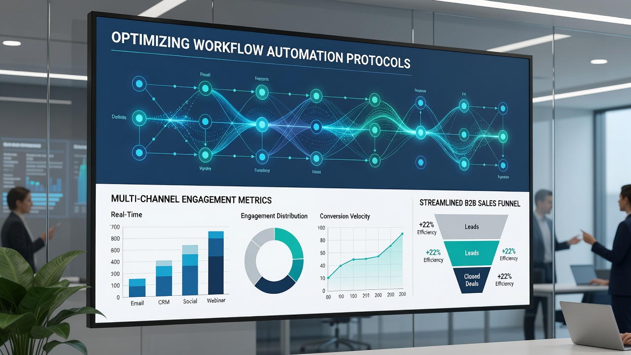 Dashboard view displaying real-time engagement metrics from multiple B2B sales channels